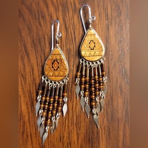 Aztec Earrings, sterling silver